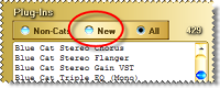 Filter button to display all new plug-ins detected since last saved MenuMagic session.
